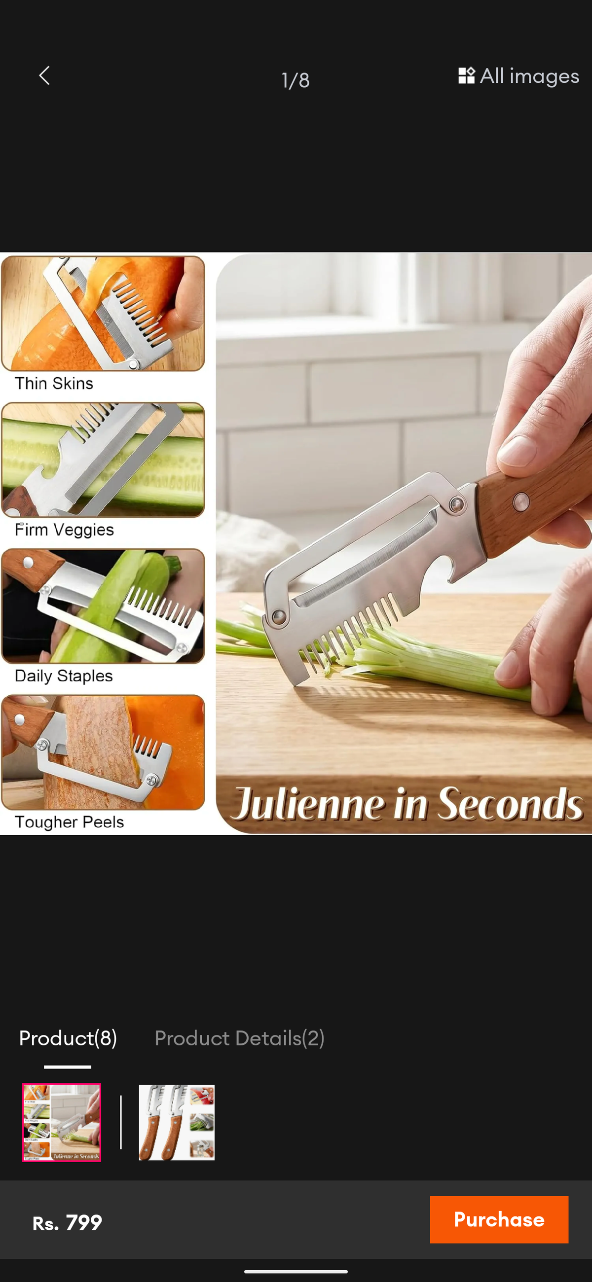 3-in-1 Stainless Steel Vegetable Peeler with Wooden Handle – Julienne Cutter & Bottle Opener