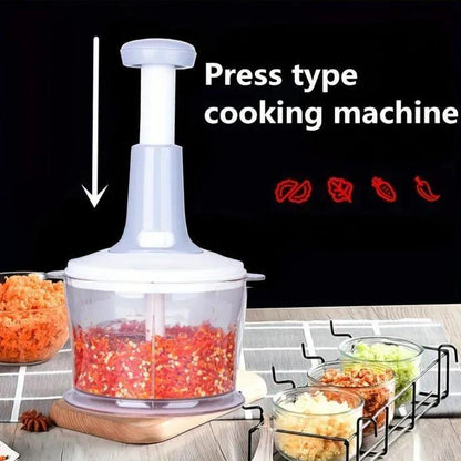 "9-in-1 Vegetable Chopper 2000ML" ya "Manual Push Chopper"