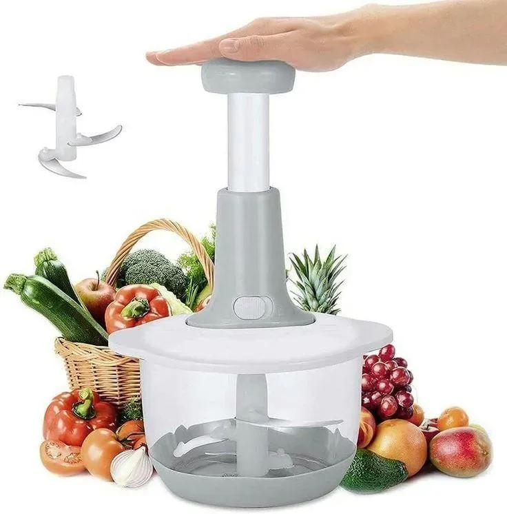 "9-in-1 Vegetable Chopper 2000ML" ya "Manual Push Chopper"