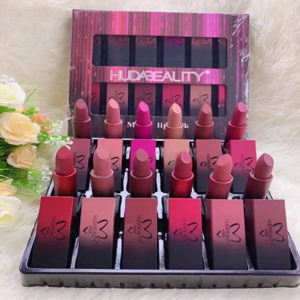 Huda Beauty Matte Lipstick Set (12 Pcs) Regular priceRs.3,000.00 PKR Sale